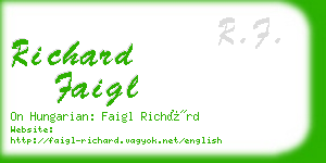 richard faigl business card